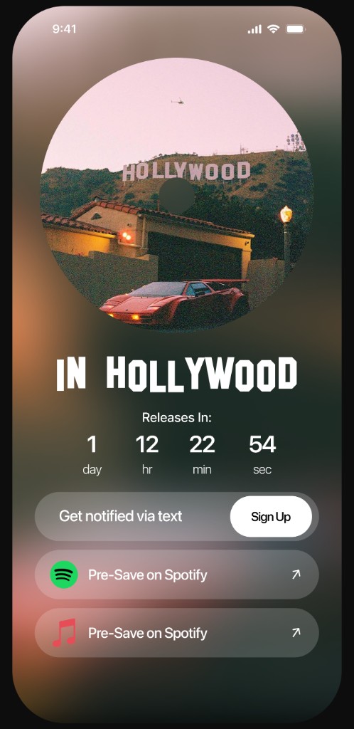 Pre-save — IN HOLLYWOOD