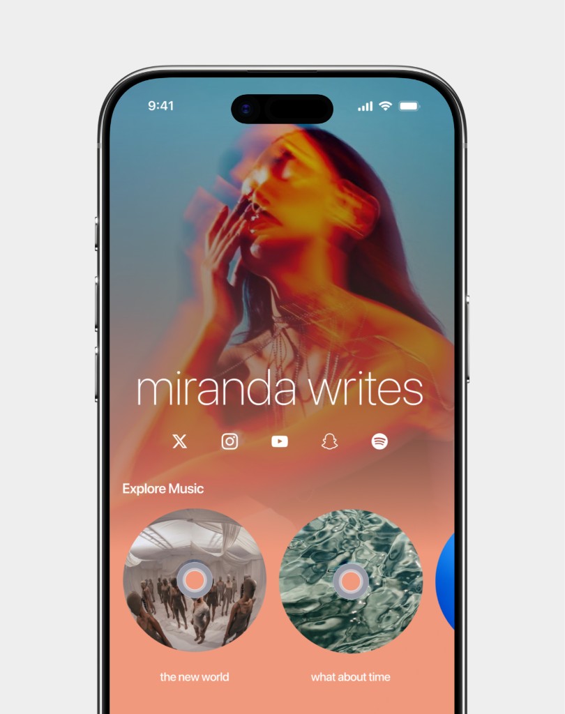 Link in bio page for miranda writes on Dimensions