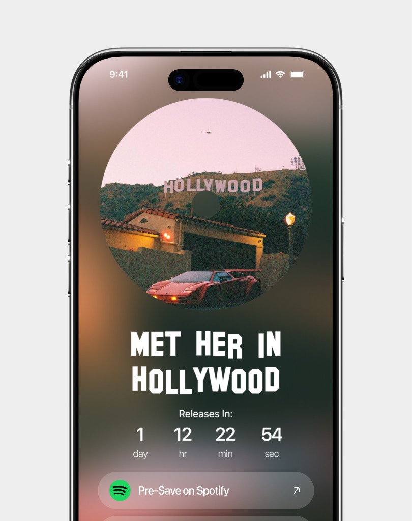 Pre-save page on iPhone