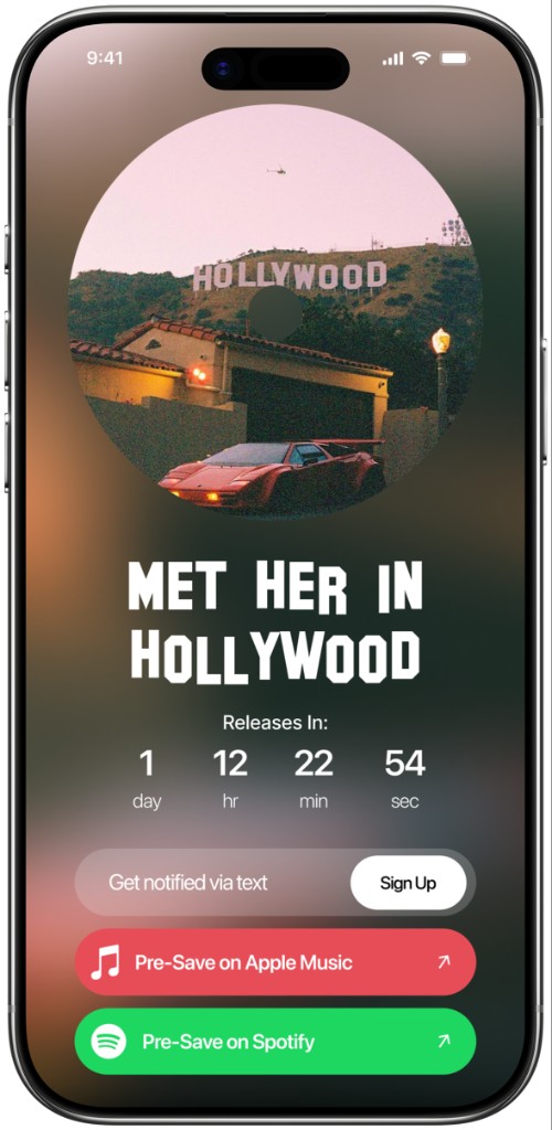 Pre-save template — Met Her in Hollywood