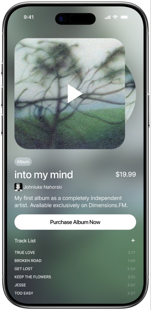 Album purchase template — into my mind