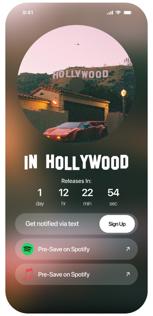 Pre-save template — IN HOLLYWOOD circular art